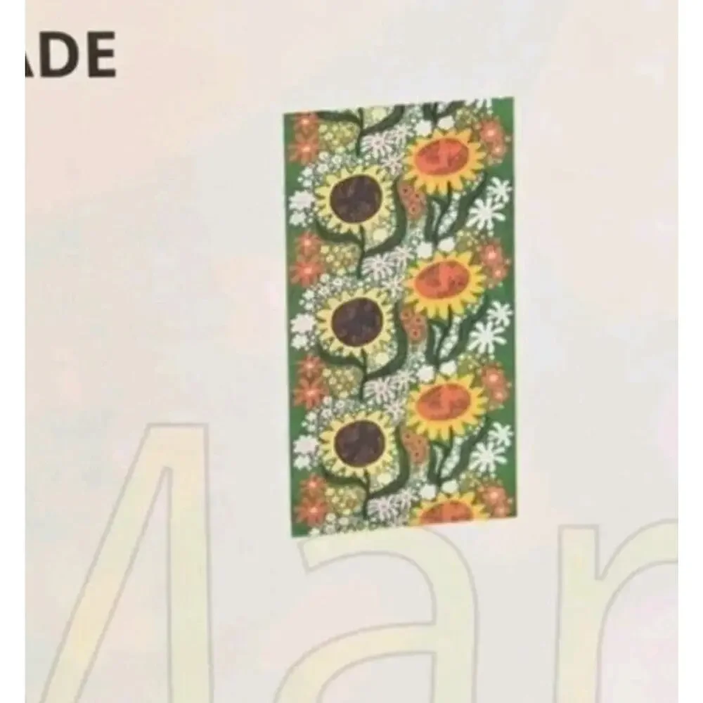 Ikea CAFEBITRADE Pre-Cut Fabric Green/Multicolor Floral Pattern 59x118